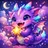 Colorful fantasy creature with vibrant patterns, suitable for a friendly profile picture.